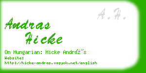 andras hicke business card